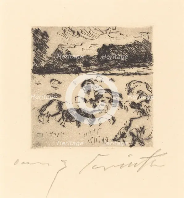 Weidende Schafe (Grazing Sheep), 1916. Creator: Lovis Corinth.