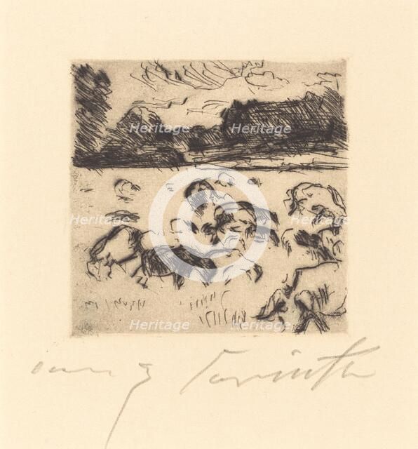 Weidende Schafe (Grazing Sheep), 1916. Creator: Lovis Corinth.