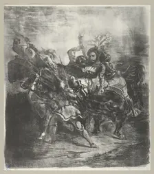 Weislingen attacked by Goetz's Men, 1836-43., 1836-43. Creator: Eugene Delacroix
