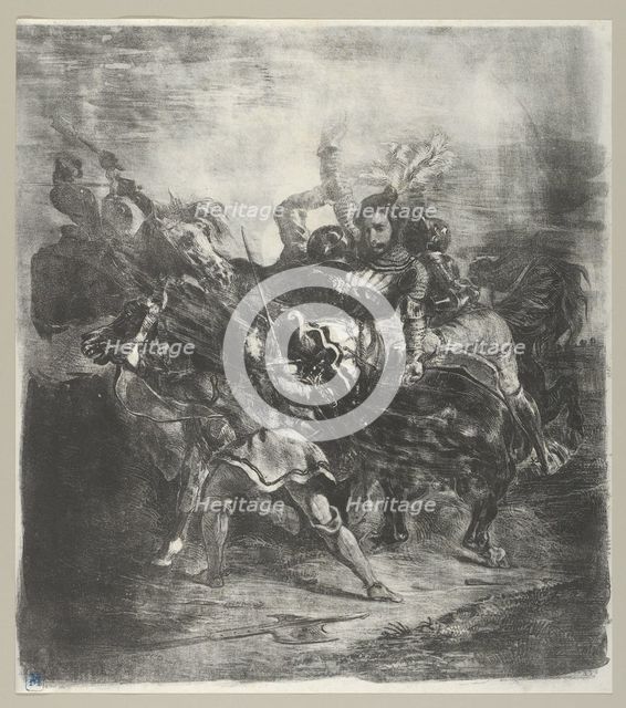 Weislingen attacked by Goetz's Men, 1836-43., 1836-43. Creator: Eugene Delacroix.
