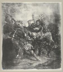 Weislingen attacked by Goetz's Men, 1836-43., 1836-43. Creator: Eugene Delacroix