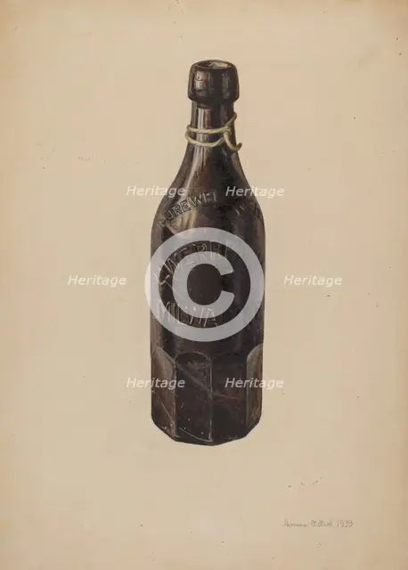 Weiss Beer Bottle, 1939. Creator: Herman O. Stroh.