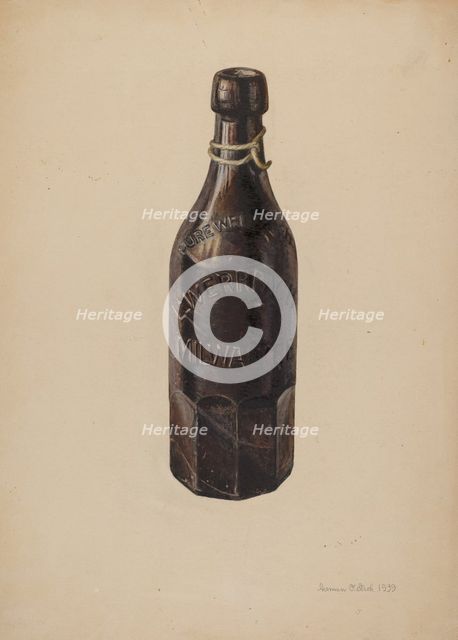 Weiss Beer Bottle, 1939. Creator: Herman O. Stroh.