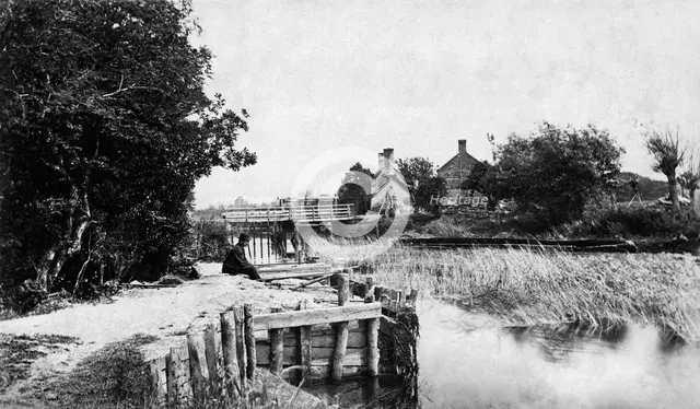 Weir and lock keeper's house, St John's Lock, Lechlade, Gloucestershire, c1860-c1887. Artist: Henry Taunt.