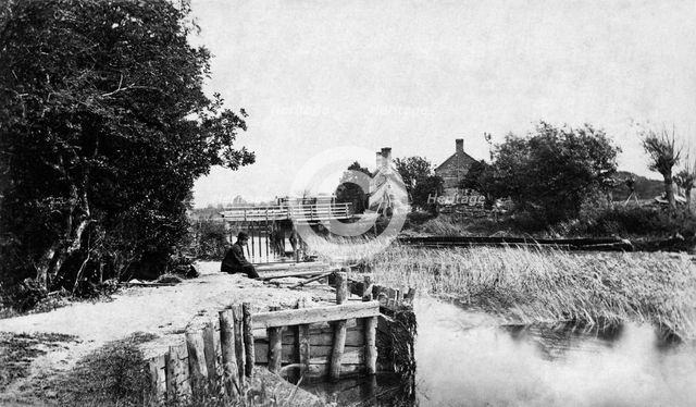 Weir and lock keeper's house, St John's Lock, Lechlade, Gloucestershire, c1860-c1887. Artist: Henry Taunt.