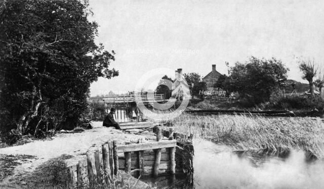 Weir and lock keeper's house, St John's Lock, Lechlade, Gloucestershire, c1860-c1887. Artist: Henry Taunt.
