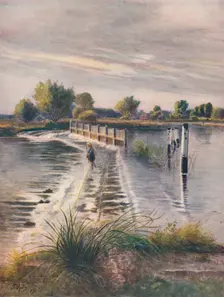 Weir at Chertsey 1911, (1914). Artist: James S Ogilvy