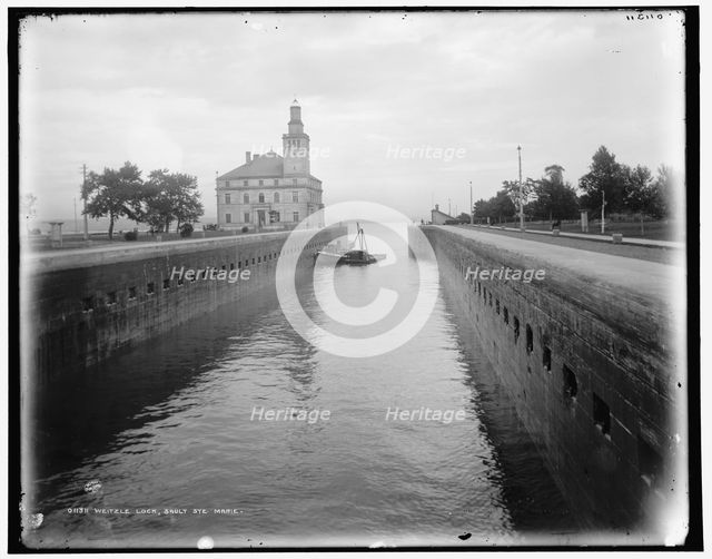 Weitzle i.e. Weitzel Lock, Sault Ste. Marie, between 1890 and 1899. Creator: Unknown.