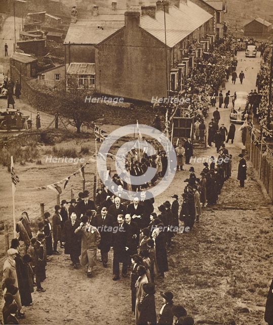 'Welcomed to Monmouthshire' - King Edward at Abertillery, Nov 1936 (1937).  Artist: Unknown.