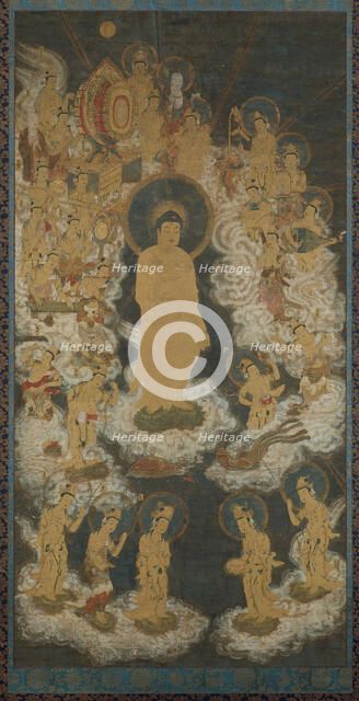Welcoming Descent of Amida and Bodhisattvas, late 14th century. Creator: Unknown.