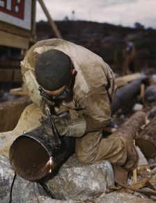 Welder at work on Douglas Dam, Tenn. (TVA), 1942. Creator: Alfred T Palmer