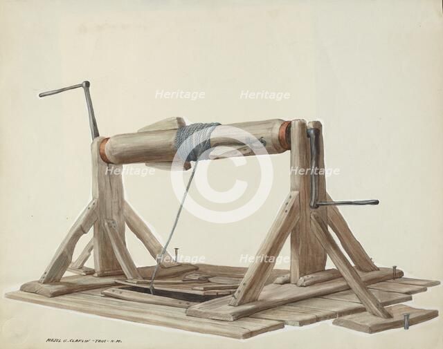 Well with Movable Beam, c. 1937. Creator: Majel G. Claflin.