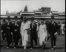 Well Dressed People Walking Across the Pitch at Lord's Cricket Ground, London, 1920. Creator: British Pathe Ltd