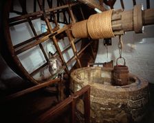 Well house treadwheel, donkey and winding mechanism, Carisbrooke Castle, Isle of Wight, c2000s(?)