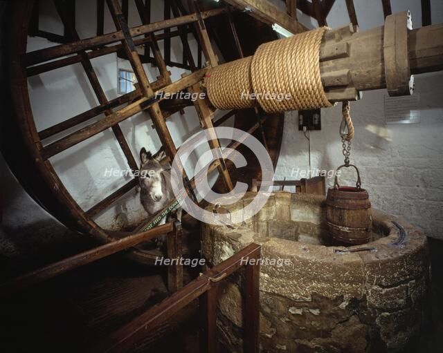 Well house treadwheel, donkey and winding mechanism, Carisbrooke Castle, Isle of Wight, c2000s(?). Artist: Unknown.