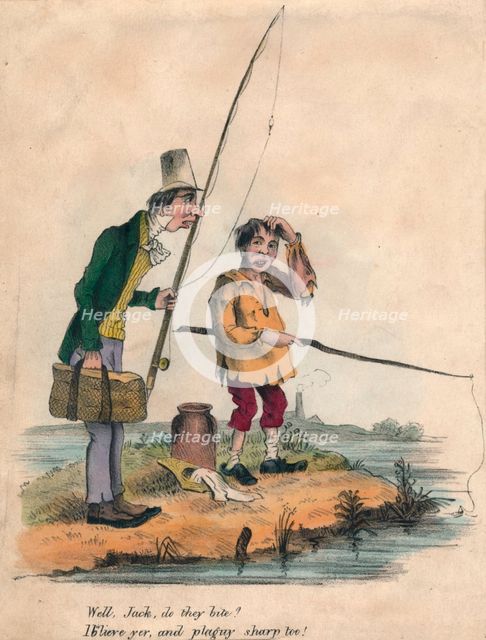 'Well, Jack do they bite? Ib'lieve yer, and plaguy sharp too!', early 19th century.  Creator: Unknown.