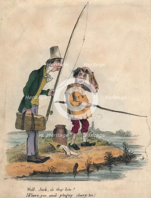 'Well, Jack do they bite? Ib'lieve yer, and plaguy sharp too!', early 19th century.  Creator: Unknown.