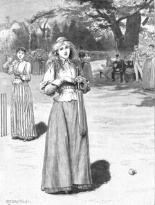 'Well Played"; A Sketch at a Ladies Cricket Match 1890. Creator: Edward Frederick Brewtnall