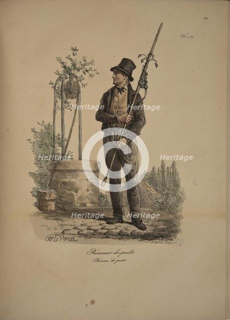 Well scrubber. From the Series "Cris de Paris" (The Cries of Paris), 1815. Creator: Vernet, Carle (1758-1836).