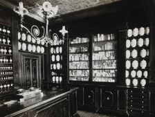 Wellcome Historical Medical Museum, Wigmore Street, London: a display of pharmacy jars. Creator: Unknown