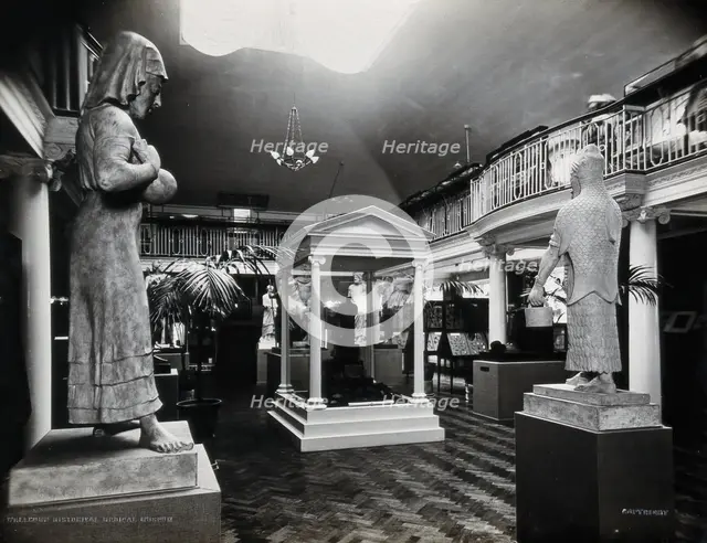 Wellcome Historical Medical Museum, Wigmore Street, London: the galleried Hall of Statuary. Creator: Unknown.