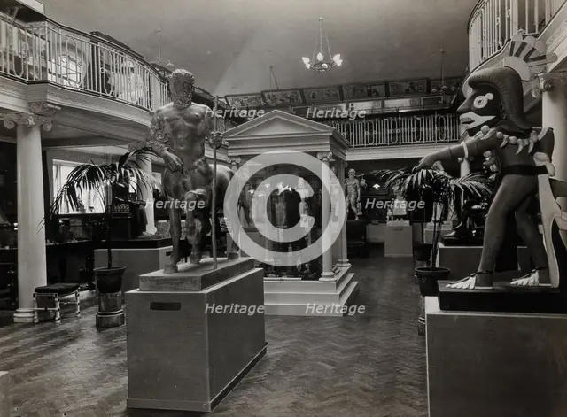 Wellcome Historical Medical Museum, Wigmore Street, London: the galleried Hall of Statuary, c1900s.. Creator: Unknown.