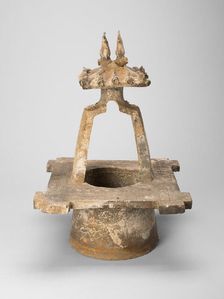 Wellhead with Roosters, Han dynasty (206 B.C.-A.D. 220), 1st century B.C./A.D. Creator: Unknown
