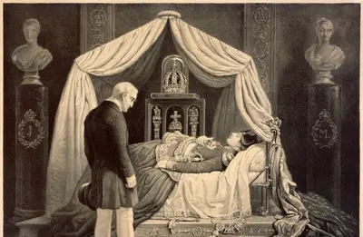 Wellington Visiting the Relics of Napoleon, 19th century. Artist: Unknown.