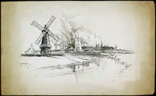 Wellington Windmill, Barking, London, 1892-1933. Artist: Charles George Harper