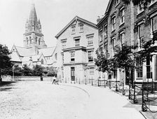 Wellington Circus and St Barnabas Cathedral, Nottingham, Nottinghamshire, c1870