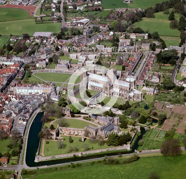 Wells Cathedral and Bishop's Palace, 12th century. Artist: Unknown
