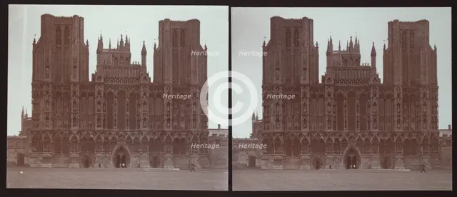 Wells Cathedral, Cathedral Green, Wells, Mendip, Somerset, 1913. Creator: Walter Edward Zehetmayr.