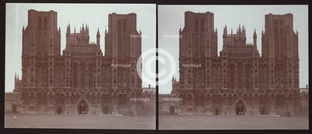 Wells Cathedral, Cathedral Green, Wells, Mendip, Somerset, 1913. Creator: Walter Edward Zehetmayr.