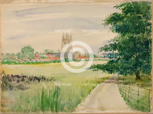 Wells Cathedral, England, 1905. Creator: Cass Gilbert.