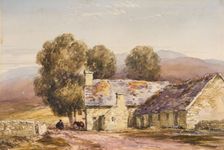 Welsh Cottages, c1840s. Creator: David Cox the Elder