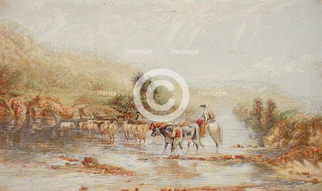 Welsh Drovers, Published c1850. Creator: George Baxter.