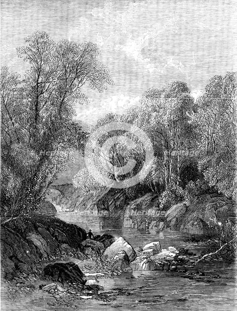 "Welsh River Scenery" - painted by F. W. Hulme, 1858. Creator: Unknown.