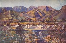 Wemmers Hoek Mountains (Wemmershoek) from the Berg River, Cape Western Province c20th century. Artist: Robert Gwelo Goodman