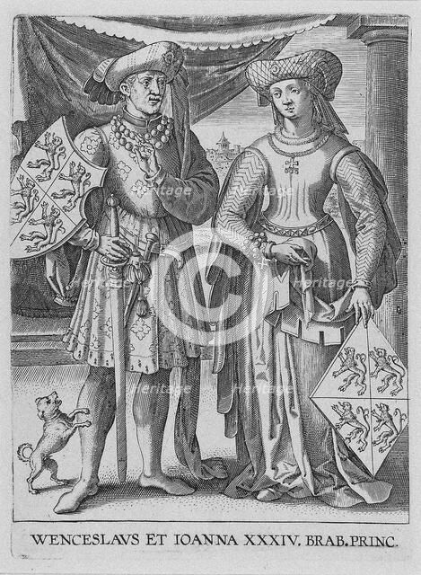 Wenceslaus I, Duke of Luxembourg and Joanna, Duchess of Brabant, ca. 1600. Artist: Galle, Philipp (1537-1612)