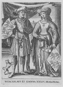 Wenceslaus I, Duke of Luxembourg and Joanna, Duchess of Brabant, ca. 1600. Artist: Galle, Philipp (1537-1612)