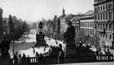 Wenceslas Square and statue of St Wenceslas, Prague, Czechoslovakia, c1930s.Artist: D Heathcote
