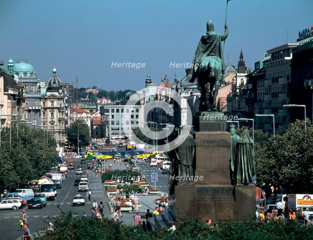 Wenceslas Square, Prague, Czech Republic. Creator: Peter Thompson.