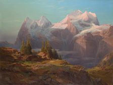 Wengeralpe in the Bernese Oberland (Eiger, Monk and Virgin), 1853. Creator: Anton Hansch