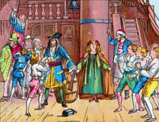 Wendy tied to the mast c1905