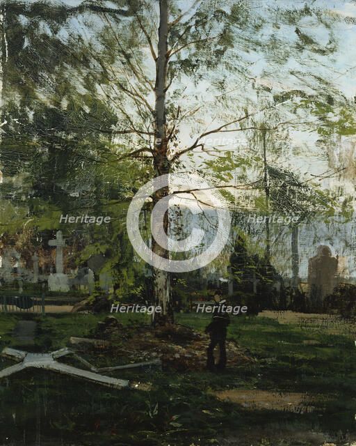 Werner Holmberg's Graveside, 1882. Creator: Victor Westerholm.