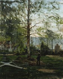 Werner Holmberg's Graveside, 1882. Creator: Victor Westerholm