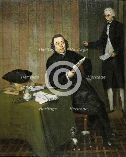 Wernerus Köhne  (1725/26-88), Notary of Haarlem, with his Clerk Jan Bosch, 1787. Creator: Wybrand Hendriks.