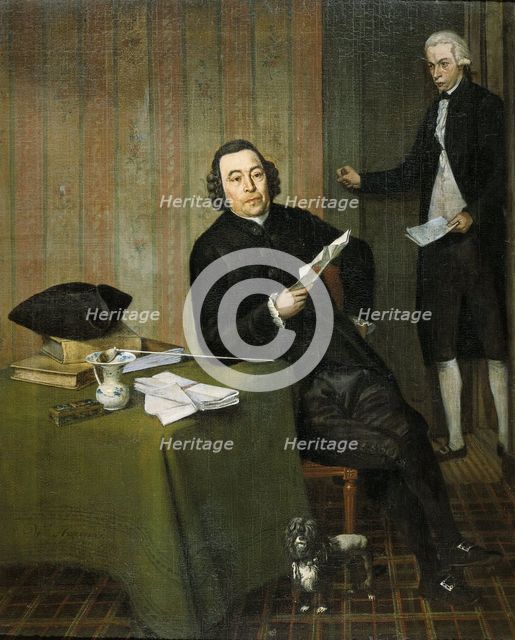 Wernerus Köhne  (1725/26-88), Notary of Haarlem, with his Clerk Jan Bosch, 1787. Creator: Wybrand Hendriks.