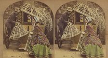 "Werry Sorry, M'am, But Yer'l Av to Leave Yer Krinerline Outside", about 1868. Creator: London Stereoscopic & Photographic Co