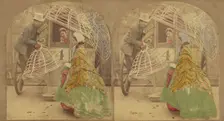 "Werry sorry Mam, but yer'l av to leave yer Krinerline outside", about 1865. Creator: London Stereoscopic & Photographic Co